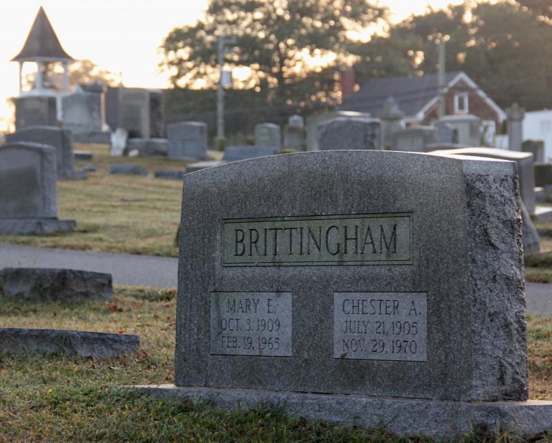 Chester Brittingham and his wife, Mary, have a grave marker in Bethel Methodist Cemetery on Savannah Road in Lewes, across the street from Groome United Methodist Church. A dairy farmer on his New Road land, Chester attended evening meetings at the church from time to time through the years. DENNIS FORNEY PHOTOS