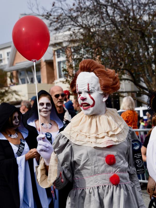 Chase Mears of Rehoboth Beach is dressed as Pennywise, the evil clown from the hit horror movie “It.” RON MACARTHUR PHOTO