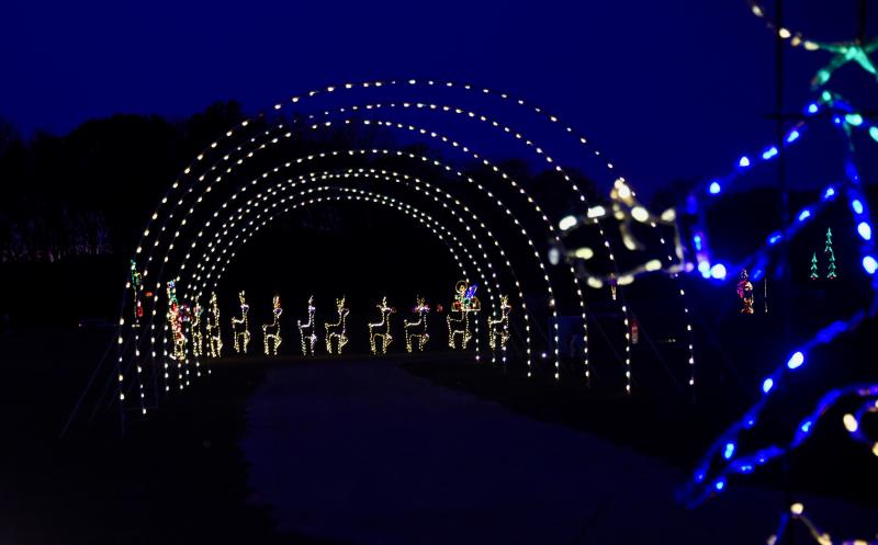 The Light Spectacular offers a 1.5-mile route to drive through light displays. Hayrides are also available.