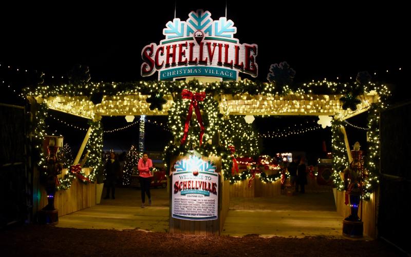 The entrance to Schellville Christmas Village is aglow with lights for the holiday season. RON MACARTHUR PHOTOS