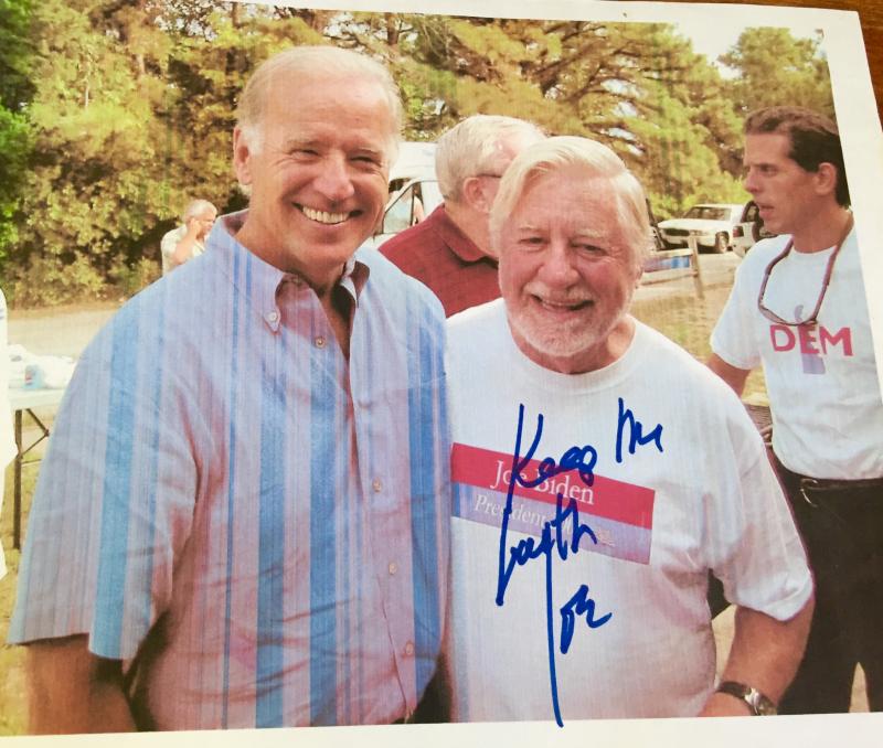 Janet Daily sent this photo and a sweet story. “This was taken by Beau Biden in 2008,” she wrote. “Beau approached Roy at a local get together saying he liked Roy’s T-shirt and could he take a picture of him with his Dad. Roy said ‘Sure!’ Joe signed it ‘Keep The Faith, Joe.’ Ironically, the Bidens bought a home in North Shores right around the corner from Roy’s home about 10 years after this meeting took place. Sadly, my good friend Roy died June 24, but I’m sure he’s delighted his neighbor will be the first president from Delaware!”