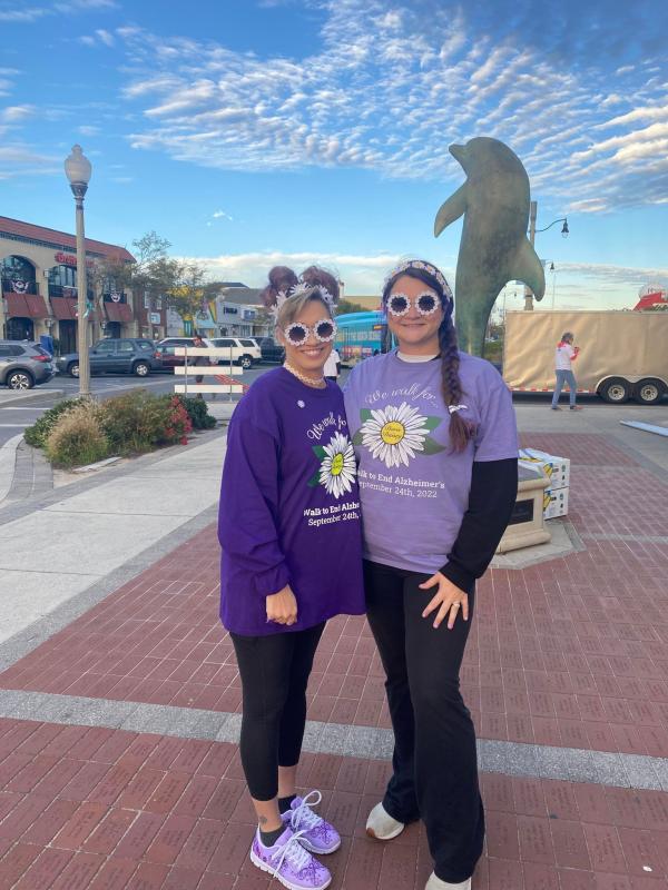 Karson Barenholtz is the Rehoboth Beach Walk to End Alzheimer’s committee co-chair. This was taken at the Sept. 24 Walk Day. Shown are (l-r) Margie Daisey and Karson Barenholtz.