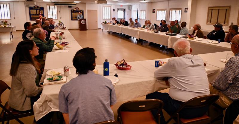 A large crowd, including elected county and state officials, takes part in the Bay Beach Association quarterly meeting.