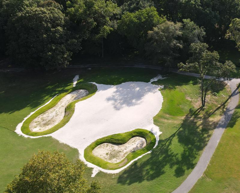 The 17th green at Southern Delaware Golf Club needed perhaps the most reconstruction work of all 18 holes. Behind the green, more trees will be removed to improve air circulation and light needed for the new green.