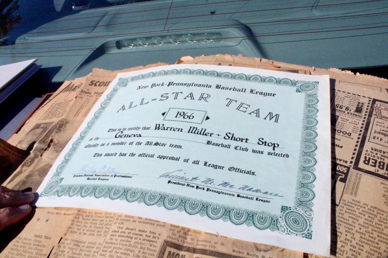 In 1966, Warren Miller was honored with the title of a New York Pennsylvania Baseball League All-Star. AARON MUSHRUSH PHOTO