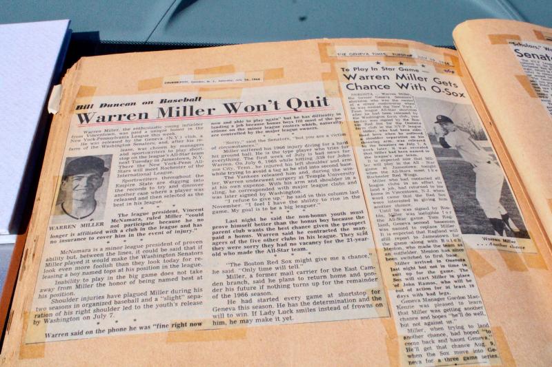 One of the darkest days of his life came when Warren Miller was released by the Yankees organization. He says he rushed back too soon from a left shoulder injury and could not produce like he was earlier in the year. Miller stuck with it and was signed by the Geneva Senators, making the all-star team in 1966. AARON MUSHRUSH PHOTO