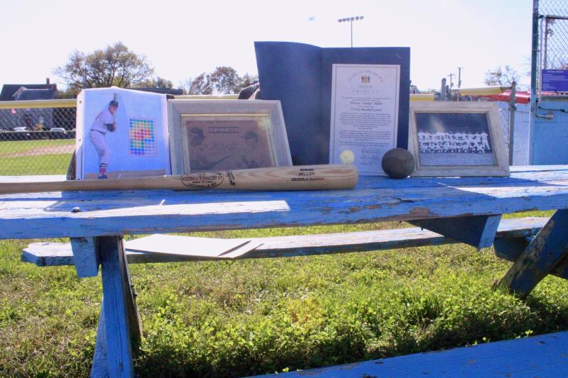 Warren Miller’s life in baseball has allowed him to listen to Ted Williams talk about hitting for hours, get hitting tips from legendary Yankee coaches, and receive a proclamation from the State of Delaware and Sen. Russ Huxtable, D-Lewes. The worn softball was the first ball he ever owned as a kid. AARON MUSHRUSH PHOTO