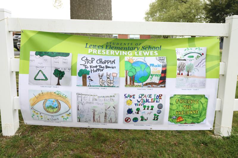 Some of the winning entries from in the Open Space Alliance Earth Day poster contest at Lewes Elementary School.