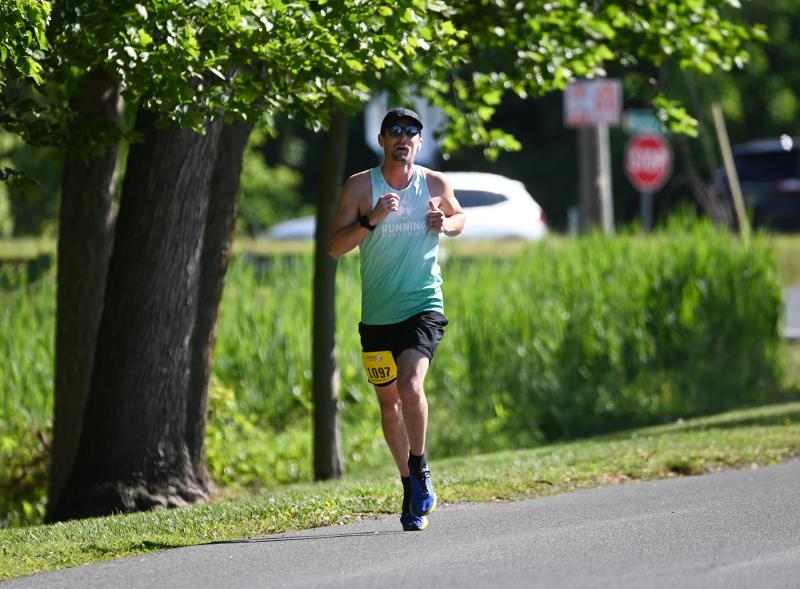 Jonathan Murphy, 34, of Salisbury, Md., makes his way toward the finish line. He won the race with a time of 17:19.