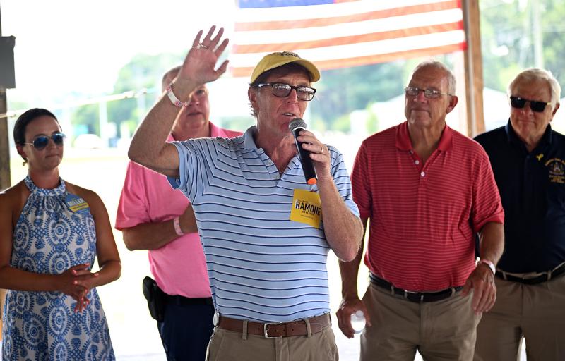 Delaware gubernatorial candidate Mike Ramone speaks to attendees on his vision for the future of the state.