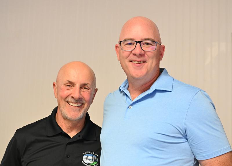 Jeff Underwood, president of Friends of Cape Henlopen State Park, and Sen. Russ Huxtable, D-Lewes, pose for a photograph together.
