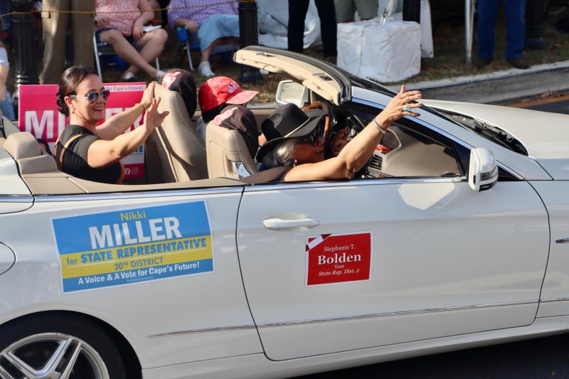 Nikki Miller, left, rides with Rep. Stell Parker Selby, who won re-election in the 20th Representative District.