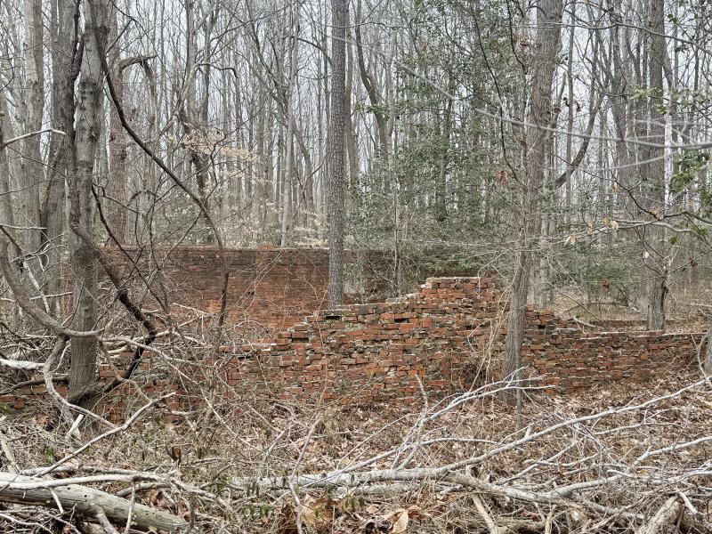 The exterior walls of a long, rectangular building are all that remains of this structure. NICK ROTH PHOTO