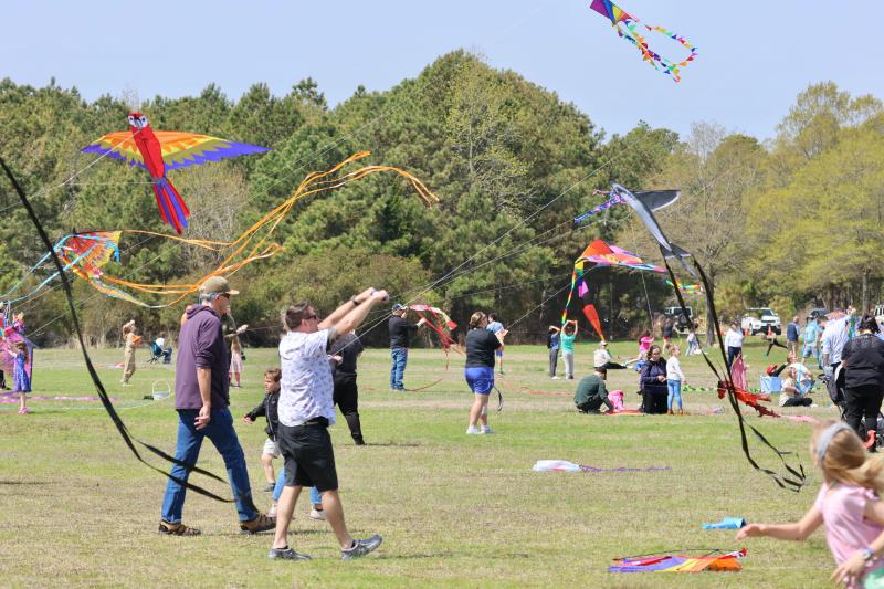 Anybody could come and enjoy the 57th annual Lewes Kite Festival at Cape Henlopen State Park, no strings attached – except on the kites.